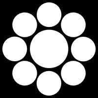 綾部藩主の九鬼家の家紋「九曜」